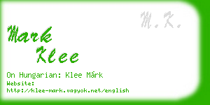 mark klee business card